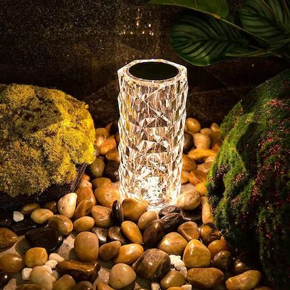 16 Colors Crystal Lamp with remote, elegant rose diamond design, perfect for home décor lighting.